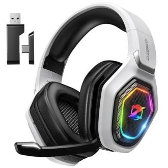 Casque gaming sans fil, idéal cadeau pour gamers. Immersion sonore exceptionnelle, faible latence, compatible PS5, PS4, PC. Confortable et ergonomique pour longues sessions de jeu.