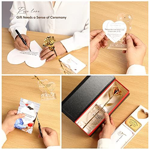 Rose plaquée or personnalisable Ariceleo, cadeau romantique, symbole d'amour éternel, emballage élégant, idéal pour la Saint-Valentin, mariages et anniversaires.