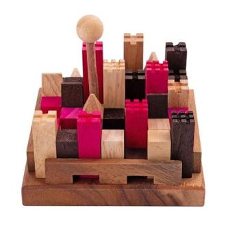 Image du Château Fort Casse-tête en Bois d'Engelhart, 11 pièces, puzzle challenging, design artisanal, en bois d'acacia, écologique, pour adultes et adolescents.