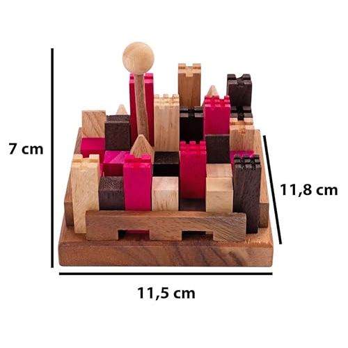 Image du Château Fort Casse-tête en Bois d'Engelhart, 11 pièces, puzzle challenging, design artisanal, en bois d'acacia, écologique, pour adultes et adolescents.