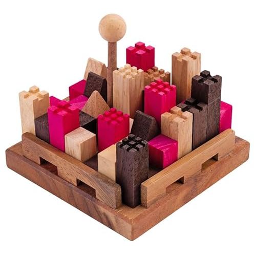 Image du Château Fort Casse-tête en Bois d'Engelhart, 11 pièces, puzzle challenging, design artisanal, en bois d'acacia, écologique, pour adultes et adolescents.