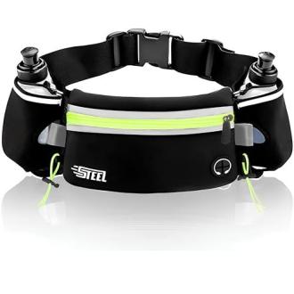 Ceinture de running ajustable avec porte-smartphone et bouteilles d'hydratation réfléchissantes pour coureurs