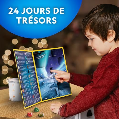 Calendrier de l'Avent pierres précieuses National Geographic, cadeau éducatif pour enfants, 24 pierres scintillantes à découvrir, initiation à la géologie.