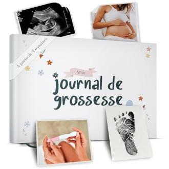 Journal de grossesse d'Atmosphera, capturant tous les moments magiques de la grossesse, portable et doté de pages pré-imprimées.