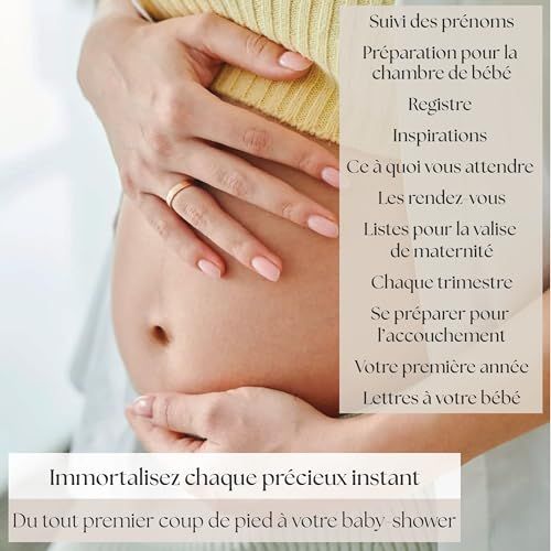 Journal de grossesse d'Atmosphera, capturant tous les moments magiques de la grossesse, portable et doté de pages pré-imprimées.