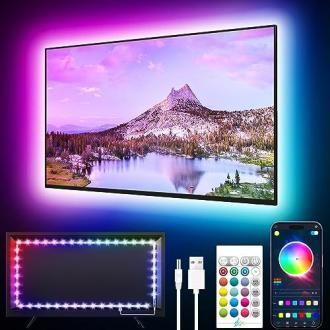 Kit rétroéclairage écran pour expérience immersive TV, 16 millions de couleurs, installation facile, idéal cadeau technologie, cinéma, jeux vidéo.