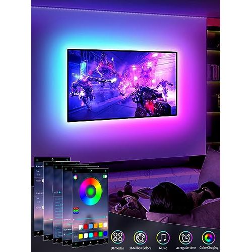 Kit rétroéclairage écran pour expérience immersive TV, 16 millions de couleurs, installation facile, idéal cadeau technologie, cinéma, jeux vidéo.