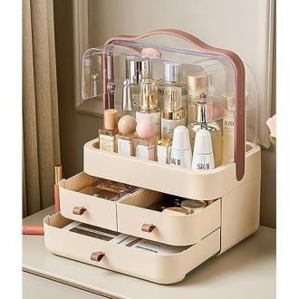 Rangement cosmétiques élégant et transparent avec rotation 180 degrés