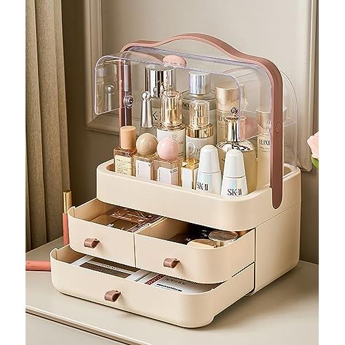 Rangement cosmétiques élégant et transparent avec rotation 180 degrés