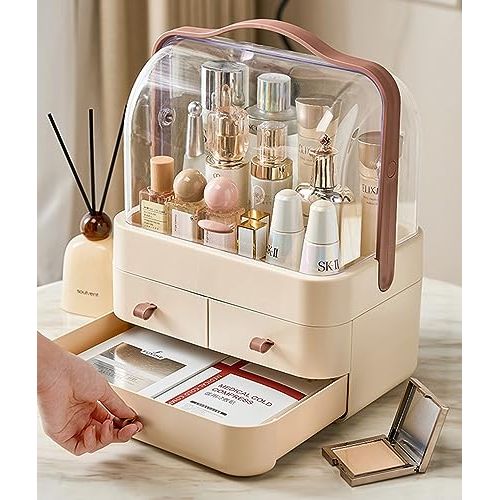 Rangement cosmétiques élégant et transparent avec rotation 180 degrés