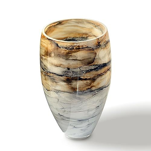 Vase en verre couleur sable soufflé à la bouche Terroso