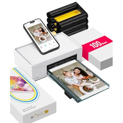 Imprimante photo portable Liene, compatible iPhone, technologie 4Pass, Wi-Fi intégré, imprimer sans Internet, cadeau idéal pour amateurs de photos, qualité labos professionnels.
