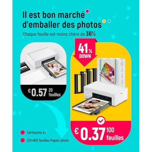 Imprimante photo portable Liene, compatible iPhone, technologie 4Pass, Wi-Fi intégré, imprimer sans Internet, cadeau idéal pour amateurs de photos, qualité labos professionnels.