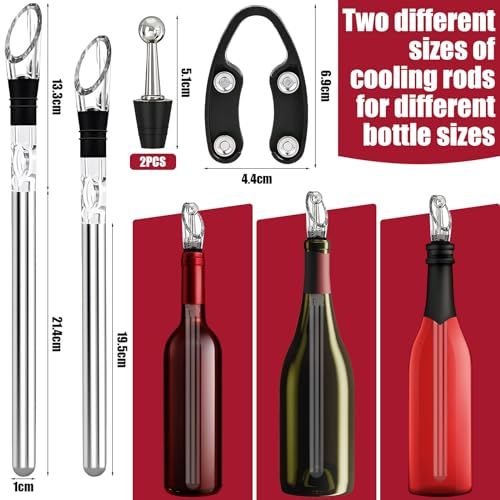 Tige refroidissante de vin avec aérateur et bec verseur anti-gouttes, idée cadeau innovante pour amateurs de vin.