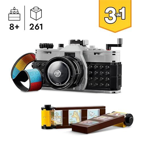 Kit de construction appareil photo rétro LEGO Creator 3-en-1 pour enfants