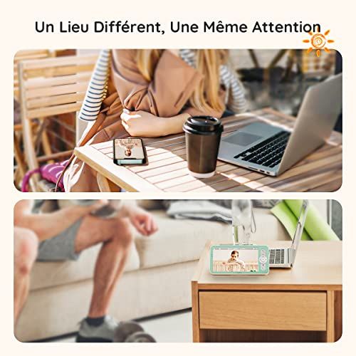 Babyphone avec 2 caméras, surveillance haute technologie 2K, zoom 4x, idéal pour nouveaux parents, sécurité enfants, partage moments précieux, multiécran, alerte mouvements.