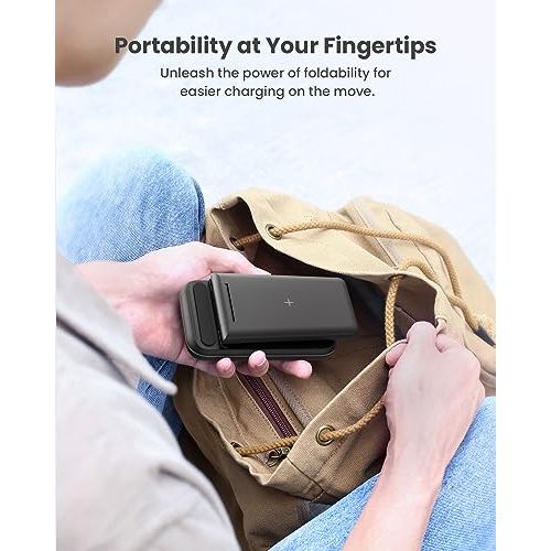 Station de charge sans fil 3 en 1 pour iPhone, Apple Watch et AirPods, idée cadeau pratique et innovante pour fans de technologie Apple.