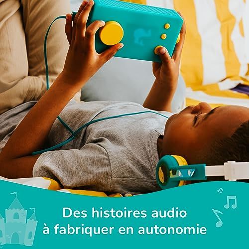 Conteuse interactive Lunii La Fabrique à Histoires pour enfants, stimule la créativité avec des récits personnalisables, casque Octave inclus. Cadeau éducatif idéal.