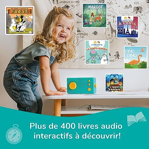 Conteuse interactive Lunii La Fabrique à Histoires pour enfants, stimule la créativité avec des récits personnalisables, casque Octave inclus. Cadeau éducatif idéal.