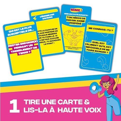 Boîte du jeu de société Family Challenge de Juduku pour divertissement familial écoresponsable avec cartes colorées