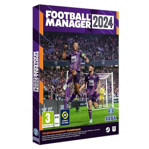Jeu Football Manager 2024, expérience de coaching immersive avec graphismes améliorés et développement de jeunes talents.