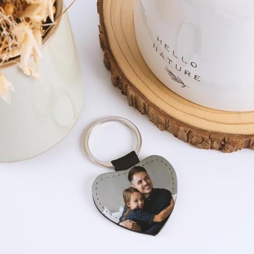 Porte-clé photo personnalisable Ocadeau, cadeau souvenir élégant 5x4,5 cm, parfait pour anniversaires, Noël, fêtes des mères ou pères, Saint-Valentin.