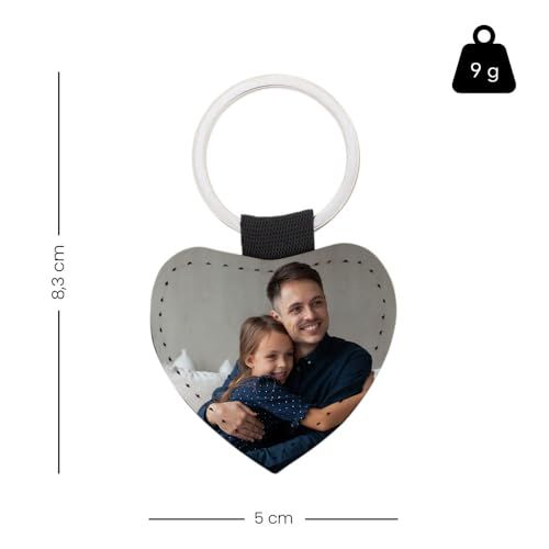 Porte-clé photo personnalisable Ocadeau, cadeau souvenir élégant 5x4,5 cm, parfait pour anniversaires, Noël, fêtes des mères ou pères, Saint-Valentin.