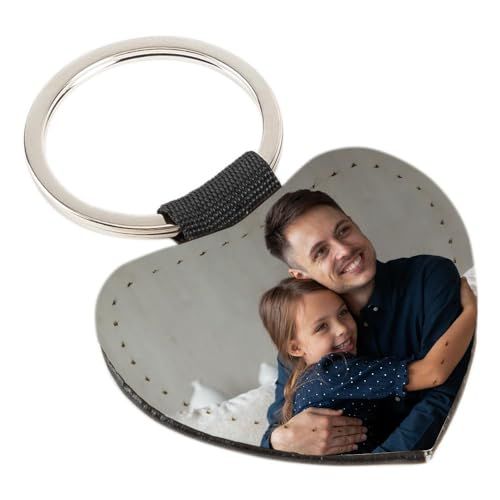 Porte-clé photo personnalisable Ocadeau, cadeau souvenir élégant 5x4,5 cm, parfait pour anniversaires, Noël, fêtes des mères ou pères, Saint-Valentin.