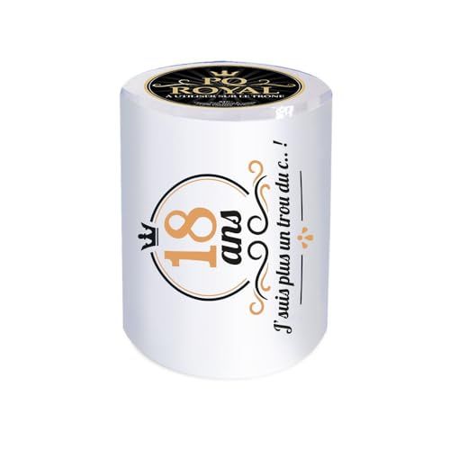 Rouleau WC 18 ans humoristique et original - idée cadeau drôle pour marquer les 18 ans d'un proche.