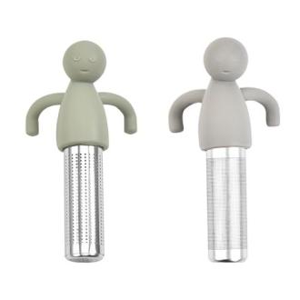 Infuseur à thé marionnette original en acier inoxydable et silicone, design mignon et pratique pour amateurs de thé. Cadeau fun et unique.