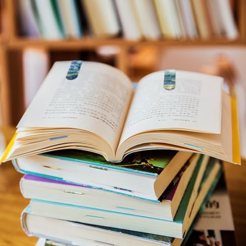 Marque-pages magnétiques élégants avec motif marbre, cadeau idéal pour amoureux de lecture, pratique pour retrouver facilement sa page sans abîmer le livre.