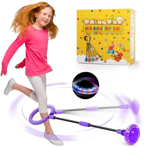 Anneau de saut clignotant pour enfants, idéal cadeau d'anniversaire, lumineux, activité physique intérieure, sécurité, rembourré pour chevilles, parfait petits espaces.