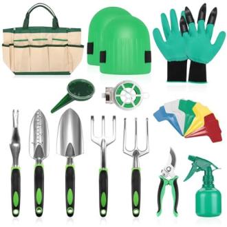 Ensemble d'outils de jardinage complet avec poignées ergonomiques et accessoires durables