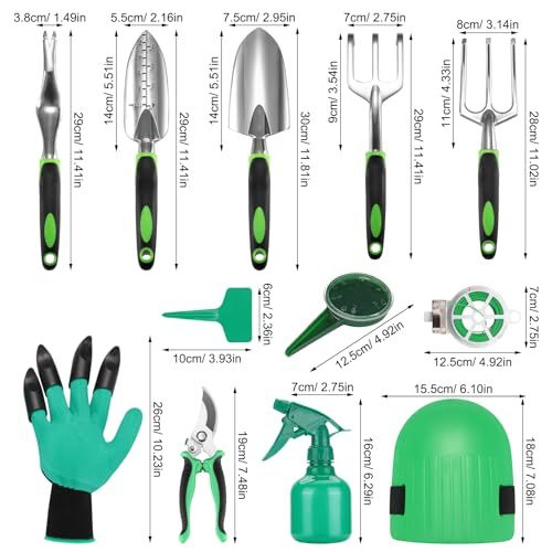 Ensemble d'outils de jardinage complet avec poignées ergonomiques et accessoires durables
