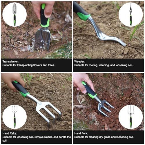 Ensemble d'outils de jardinage complet avec poignées ergonomiques et accessoires durables