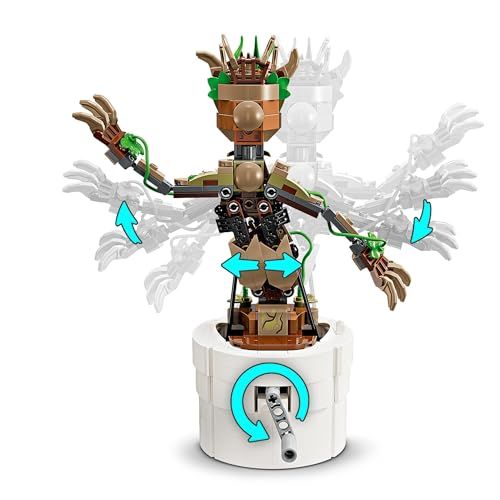 Figurine LEGO Marvel Groot dansante, cadeau parfait pour enfants, aventure Gardiens de la Galaxie, imagination et créativité avec application LEGO Builder.