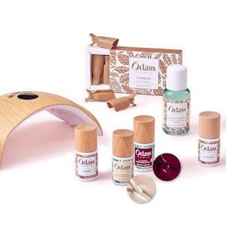 Kit de manucure semi-permanent Odass Paris, vegan, écologique, pour manucure professionnelle à la maison, idée cadeau bien-être beauté des ongles.