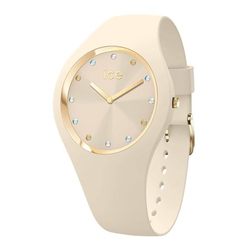 Montre ICE cosmos Vanilla pour femme, beige avec cristaux scintillants, élégante et étanche 10 ATM, cadeau parfait pour occasions spéciales.