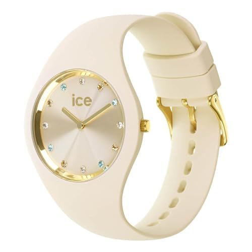 Montre ICE cosmos Vanilla pour femme, beige avec cristaux scintillants, élégante et étanche 10 ATM, cadeau parfait pour occasions spéciales.
