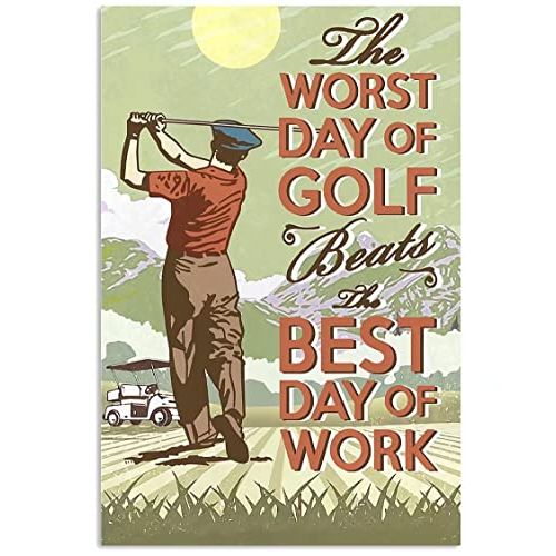 Plaque de golf vintage des années 50 durable en métal de qualité, style rétro et élégant pour amateurs de golf.