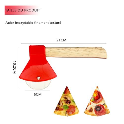 Coupe-pizza original en forme de hache, parfait pour découper pizzas, crêpes et gaufres avec style et précision. Cadeau amusant et pratique.