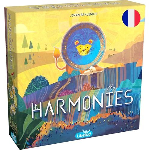Jeu de plateau Harmonies d'Asmodée, familial dès 10 ans, illustrations Maëva Da Silva, immersion nature, stratégique, créatif, matériel de qualité.