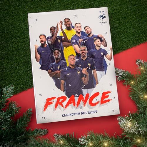 Calendrier de l'Avent Équipe de France Football, surprises sous licence officielle FFF, parfait pour fans de football.