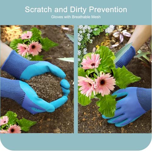 Kit d'outils de jardinage ergonomique avec truelle, plantoir et gants respirants, parfait cadeau pour amateurs de jardinage.