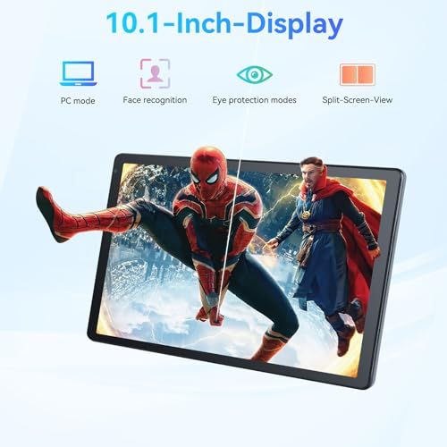 Tablette Android 14 pouces, écran 10 pouces, processeur octa-core, 10 GB RAM, 128 GB ROM, WiFi, Bluetooth, cadeau technologique parfait, design élégant.