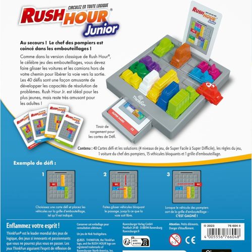 Jeu de réflexion Rush Hour Jr - Idéal pour les garçons de 5 ans - Voitures, logique et amusement garantis !