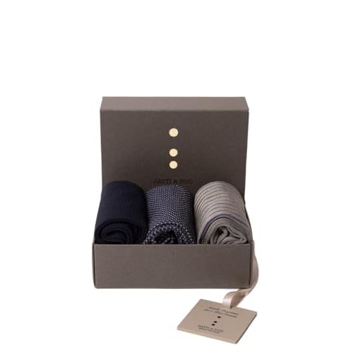 Box de chaussettes homme en fil d'Écosse Gatti à pois, cadeau idéal raffiné et élégant