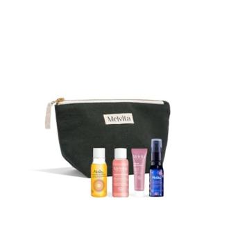 Coffret beauté femme Melvita, soins bio, crème Argan Bio, eau florale rose, essence hydra-repulpante, cadeau bien-être, adapté à tous types de peau.