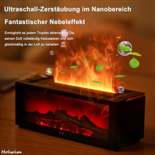 Diffuseur d'huiles essentielles USB avec lumière douce imitant une flamme, capacité 150 ml, idéal pour la relaxation et l'aromathérapie.
