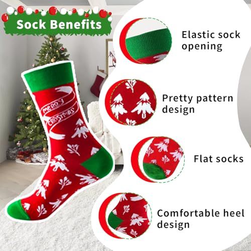 Calendrier de l'avent chaussettes original, 12 paires surprises, idée cadeau unique et festive, taille universelle, confort et joie pour Noël.